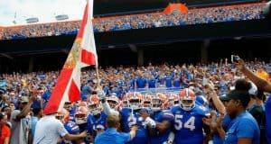 The Florida Gators get ready to run out of the tunnel against Tennessee- 1280x852