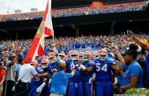 The Florida Gators get ready to run out of the tunnel against Tennessee- 1280x852