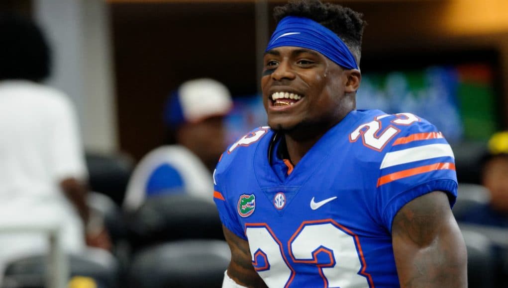 University of Florida defensive back Chauncey Gardner smiles before the Florida Gators matchup against Michigan at AT&T Stadium- Florida Gators football- 1280x852