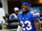 University of Florida defensive back Chauncey Gardner smiles before the Florida Gators matchup against Michigan at AT&T Stadium- Florida Gators football- 1280x852