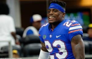 University of Florida defensive back Chauncey Gardner smiles before the Florida Gators matchup against Michigan at AT&T Stadium- Florida Gators football- 1280x852