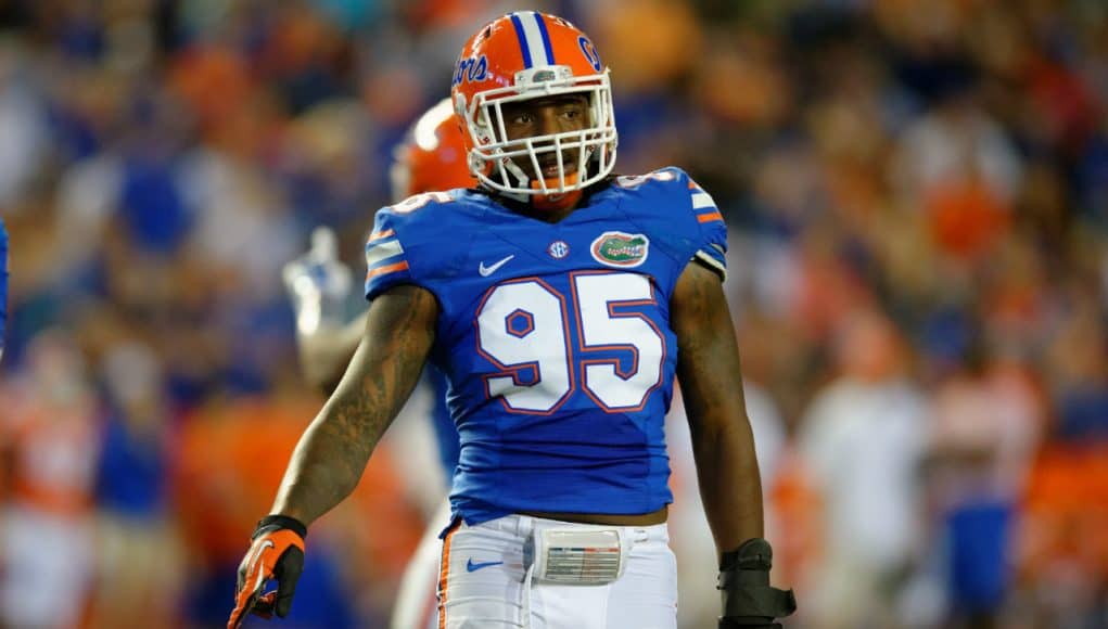 University of Florida defensive lineman Keivonnis Davis during the Florida Gators 2016 spring game- Florida Gators football- 1280x852