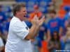 University of Florida head coach Jim McElwain cheers on his team as they warm up for their game against the Tennessee Volunteers- Florida Gators football- 1820x852