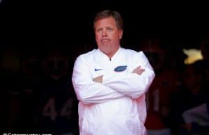 University of Florida head coach Jim McElwain waits to lead his team out of the tunnel before the 2017 Orange and Blue Debut- Florida Gators football- 1280x854