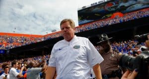 University of Florida head coach Jim McElwain walks out to the field before his Florida Gators take on Tennessee- Florida Gators football- 1280x852