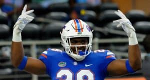 University of Florida linebacker Kylan Johnson before the Florida Gators game against the Michigan Wolverines- Florida Gators football- 1280x852