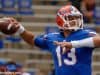 University of Florida quarterback Feleipe Franks warming up before the Florida Gators game against Tennessee- Florida Gators football- 1820x852