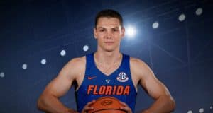 Florida Gators basketball guard Egor Koulechov at media days- 1280x854