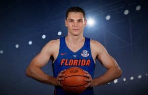 Florida Gators basketball guard Egor Koulechov at media days- 1280x854