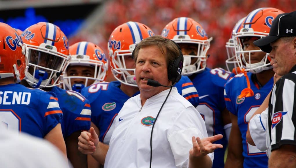 Florida Gators football coach Jim McElwain against Georgia- 1280x853