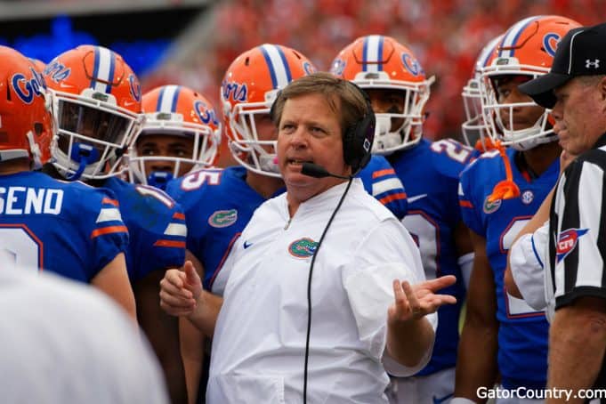 Florida Gators football coach Jim McElwain against Georgia- 1280x853