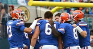 Florida Gators offense huddles up before the Georgia game- 1280x853
