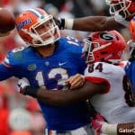 Florida Gators quarterback Feleipe Franks sacked against Georgia-1280x852