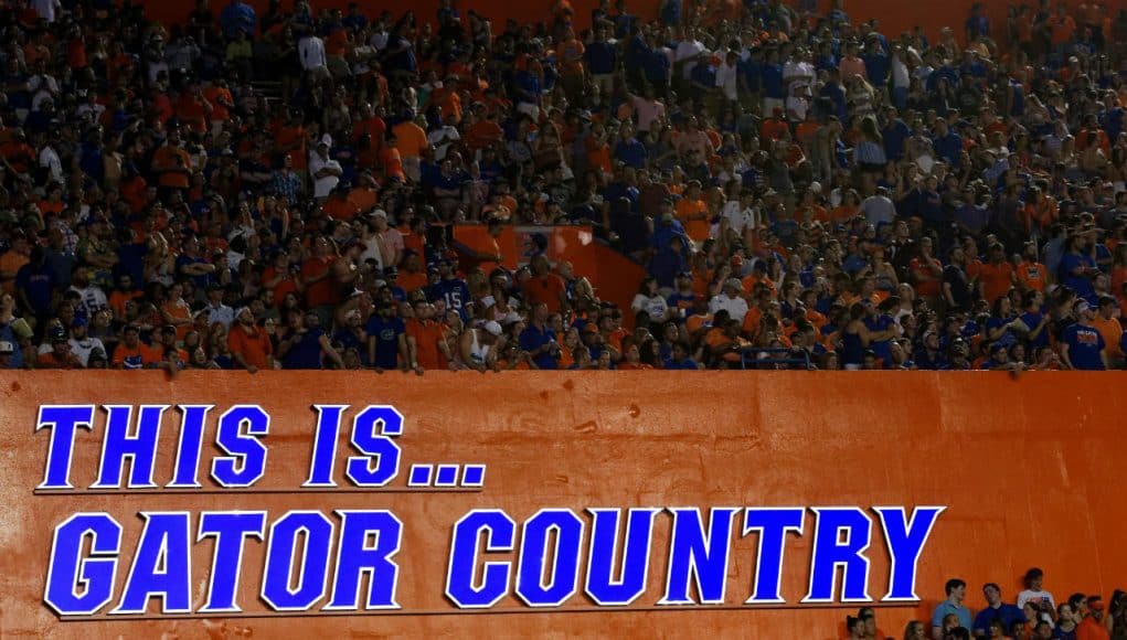 Florida Gators sign in the Swamp in 2017- 1280x853