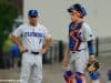 University of Florida head baseball coach Kevin O’Sullivan and catcher JJ Schwarz wait for a new pitcher in a win over Wake Forest- Florida Gators baseball- 1280x852