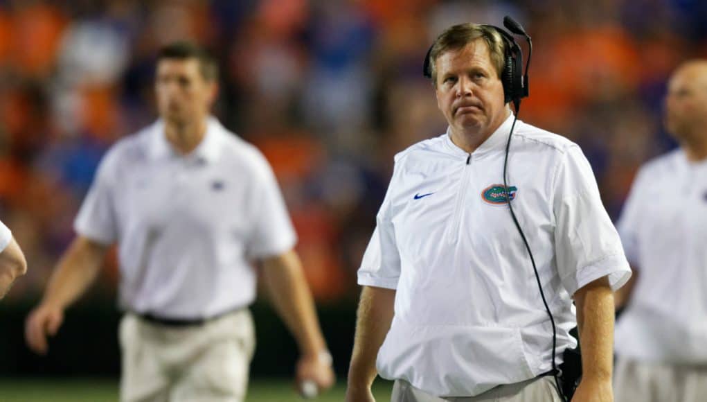 University of Florida head coach Jim McElwain reacts to a play during the Florida Gators loss to Texas A&M- Florida Gators football- 1280x853