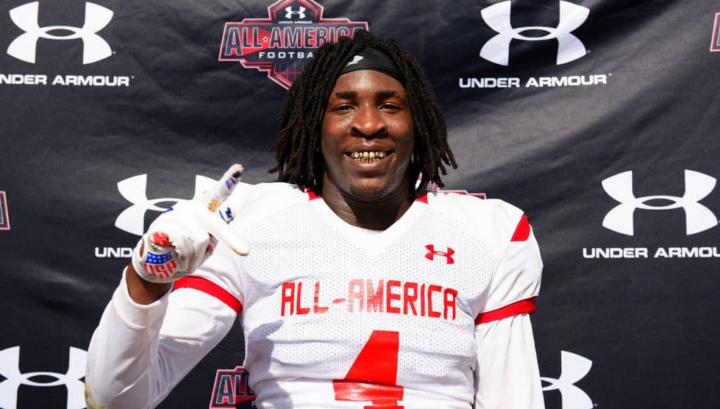 University of Florida receiver James Robinson poses after a practice at the 2017 Under Armour All-American game- Florida Gators football- 1280x854