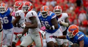University of Georgia running back Sony Michel rushed against the Florida Gators during a 42-7 win- Florida Gators football- 1280x852