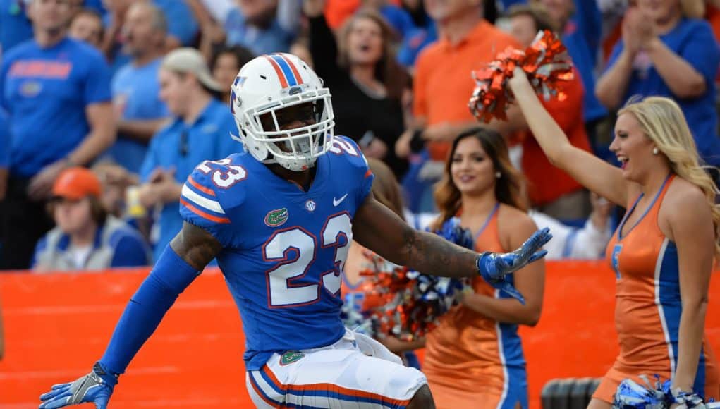 University of Florida defensive back Chauncey Gardner runs out onto the field before the Florida Gators game against UAB- Florida Gators football- 1280x851