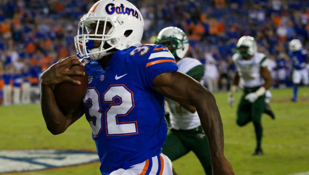 University of Florida freshman running back Adarius Lemons rushes for a 62-yard touchdown that was called back due to holding- Florida Gators football- 1280x853