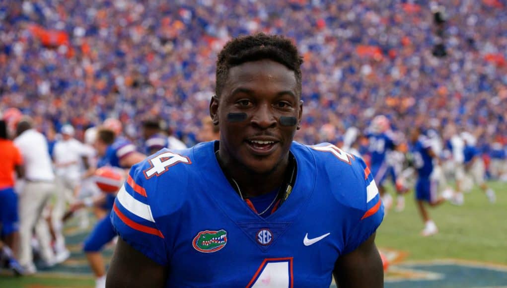 University of Florida receiver Brandon Powell celebrating the Florida Gators win over the Tennessee Volunteers- Florida Gators football- 1280x854