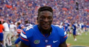 University of Florida receiver Brandon Powell celebrating the Florida Gators win over the Tennessee Volunteers- Florida Gators football- 1280x854