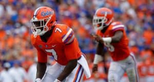 University of Florida senior defensive back Duke Dawson lines up against a receiver in a win over the Vanderbilt Commodores- Florida Gators football- 1280x852