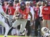 Nov 26, 2016; Oxford, MS, USA; Mississippi Rebels wide receiver Van Jefferson (12) carries the ball during the first quarter of the game against the Mississippi State Bulldogs at Vaught-Hemingway Stadium. Mandatory Credit: Matt Bush-USA TODAY Sports