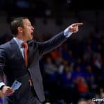 Florida Gators basketball coach Mike White coaches in 2017-18- 1280x853