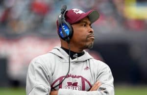 Dec 30, 2017; Jacksonville, FL, USA; Mississippi State Bulldogs interim head coach Greg Knox during the game against the Louisville Cardinals in the 2017 TaxSlayer Bowl at EverBank Field. Mandatory Credit: Melina Vastola-USA TODAY Sports