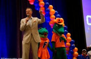 University of Florida athletic director Scott Stricklin speaks to Gator fans in Dallas prior to the Florida Gators game against Michigan- Florida Gators football- 1280x854