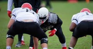 University of Florida recruit Coynis Miller lines during practice for the 2017 Under Armour All-American Game- Florida Gators recruiting- 1280x853