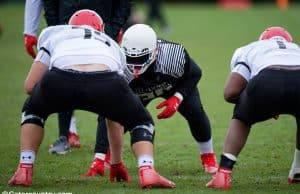 University of Florida recruit Coynis Miller lines during practice for the 2017 Under Armour All-American Game- Florida Gators recruiting- 1280x853