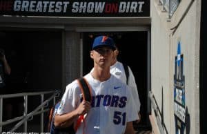 Brady Singer walks into TD Ameritrade before the Florida Gators game against the TCU Horned Frogs- Florida Gators baseball- 1280x850