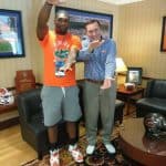 Florida Gators linebacker commit Jammal Abrams with Dan Mullen-768x1024