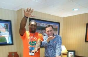 Florida Gators linebacker commit Jammal Abrams with Dan Mullen-768x1024