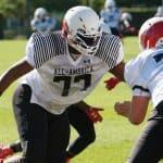 University of Florida Gators recruit offensive tackle Richard Gouraige during the first day of practice for the 2017 Under Armour All-America- Florida Gators recruiting- 1280x854