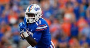 University of Florida athlete Kadarius Toney carries the ball in a win over the UAB Blazers in 2017- Florida Gators football- 1280x853