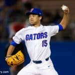 University of Florida freshman Jordan Butler delivers a pitch against Siena on Opening Day of the 2018 season- Florida Gators- 1280x854