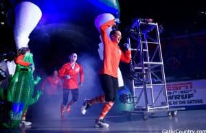 Florida Gators gymnastics team being introduced in 2018- 1280x853