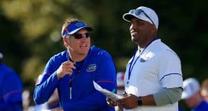 Florida Gators head coach Dan Mullen and quarterbacks coach Brian Johnson- 1280x853