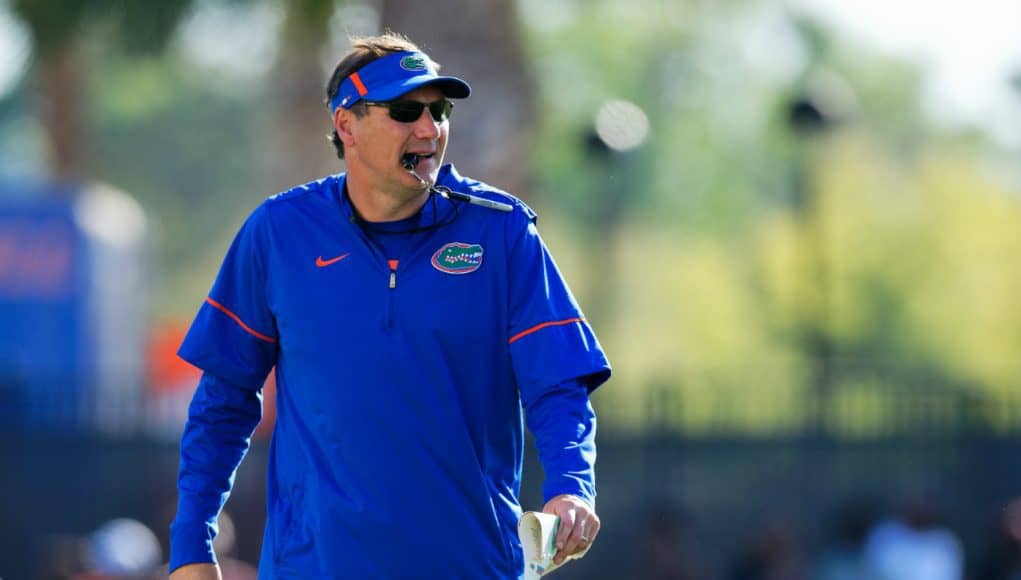 Florida Gators head coach Dan Mullen at spring practice 2018- 1280x853