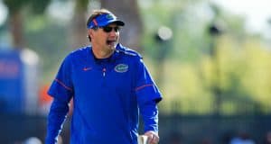 Florida Gators head coach Dan Mullen at spring practice 2018- 1280x853