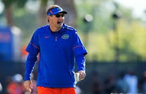 Florida Gators head coach Dan Mullen at spring practice 2018- 1280x853