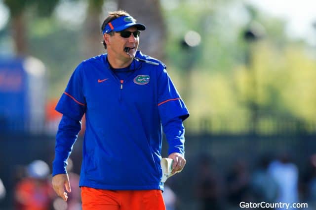 Florida Gators head coach Dan Mullen at spring practice 2018- 1280x853