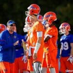 Florida Gators head coach Dan Mullen talks to the quarterbacks- 1280x853