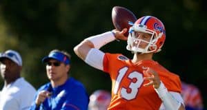Florida Gators quarterback Feleipe Franks throws in spring practice 2018-1280x853