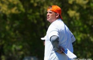 Florida Gators receivers coach Billy Gonzales at spring practice 2018- 1280x853