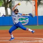 Florida Gators softball pitcher Kelly Barnhill pitches against Iowa State- 1280x853