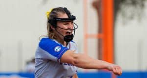 Florida Gators softball wins SEC tournament title Florida Gators softball pitcher Kelly Barnhill pitches against Maryland in 2018- 1280x853